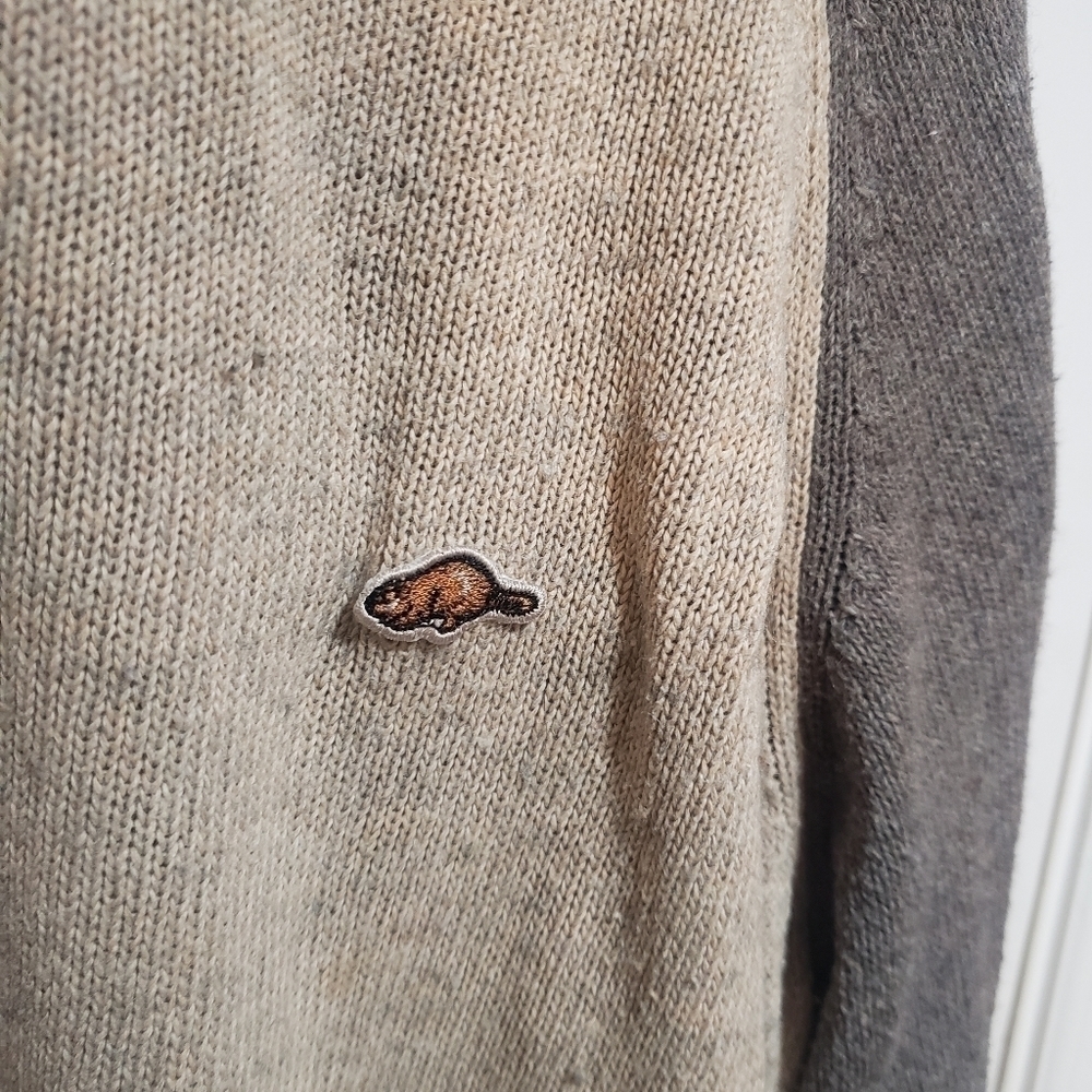 Vintage Roots Athletics Sweater With Beaver Patch Brown and Gray Size Large - Picture 3 of 7